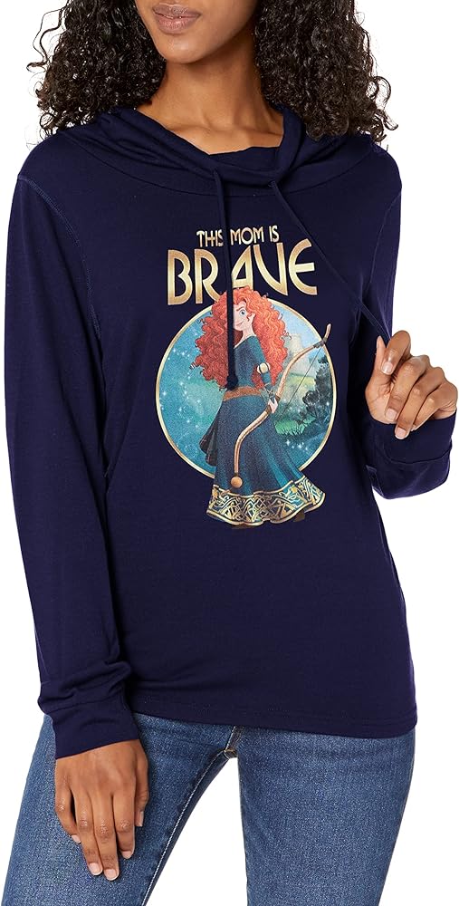 Disney Princesses as Brave as Women's Cowl Neck Long Sleeve Knit Top