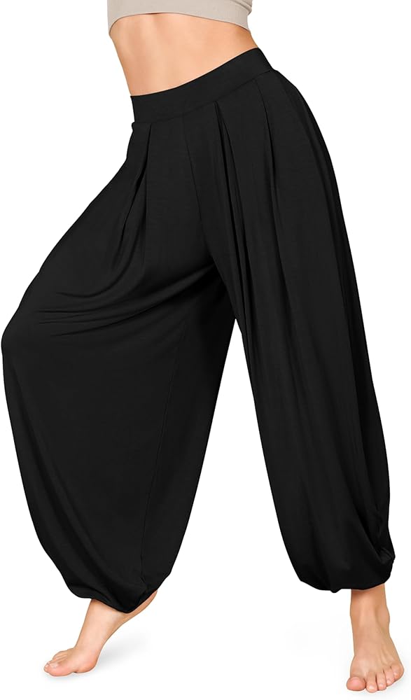 ODODOS Women's Wide Leg Pants with Pockets Lightweight Loose Draped Casual Palazzo Lounge Pajama Harem Pants