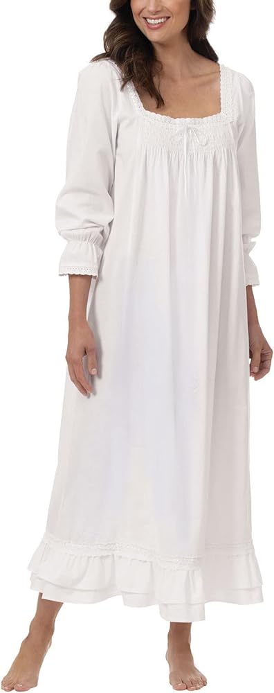 The 1 for U Martha Womens Nightgowns Cotton - Long Sleeve Nightgowns For Women, 100% Cotton