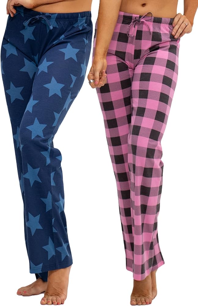 DEVOPS 2 Pack Women's Star Cotton Pajama Pants Sleepwear