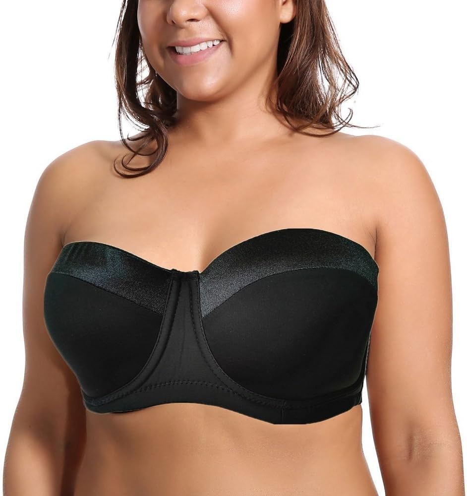 Women's Strapless Bra B/C/D/DD/DDD/G 1/2 Cup Seamless Plus Size Balconette Bra H059