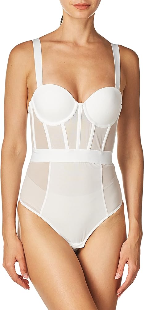 DKNY womens Sheers Strapless Bodysuit