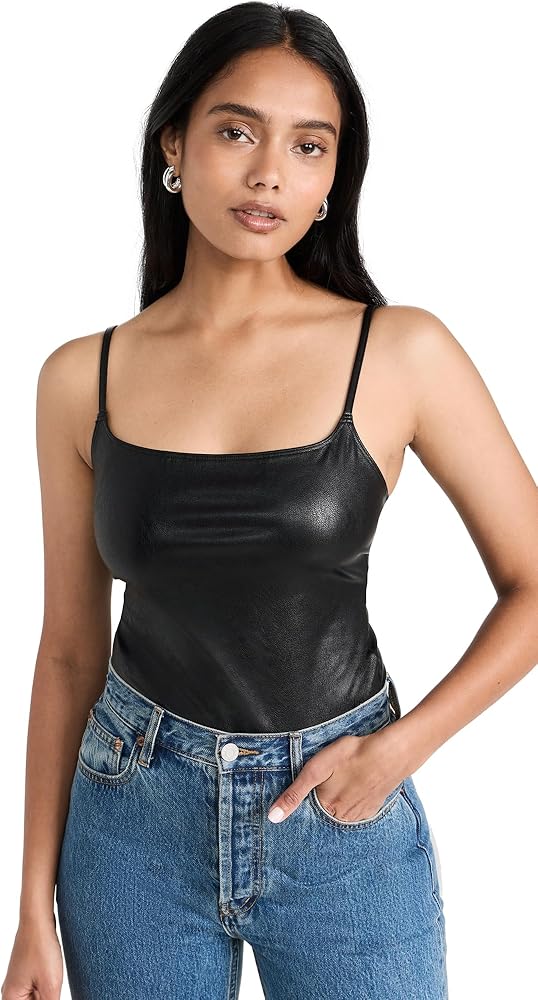 commando Women's Faux Leather Cami Thong Bodysuit