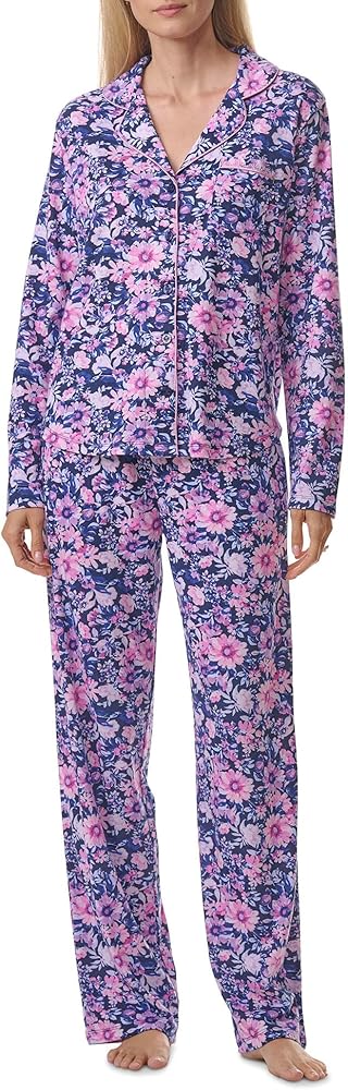 Karen Neuburger Women's Long Sleeve Girlfriend Pajama Set with Lace