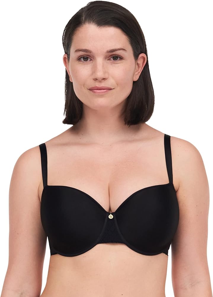 Chantelle Women's Lucie Lace Comfort Demi Memory Foam Bra, Black, 32C