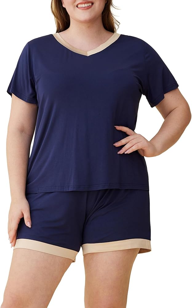 Latuza Women's Plus Size Pajamas Set Soft Shorts Viscose Sleepwear