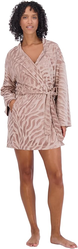 Steve Madden Women's Bathrobe - Luxury Soft Velour Long Sleeve Robe with Pockets - Loungewear for Women (S-XL)