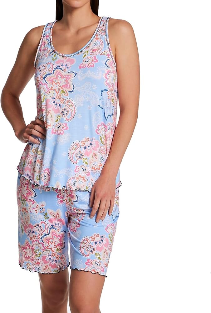 ELLEN TRACY Women's 8525639 Paisley Tank Short PJ Set