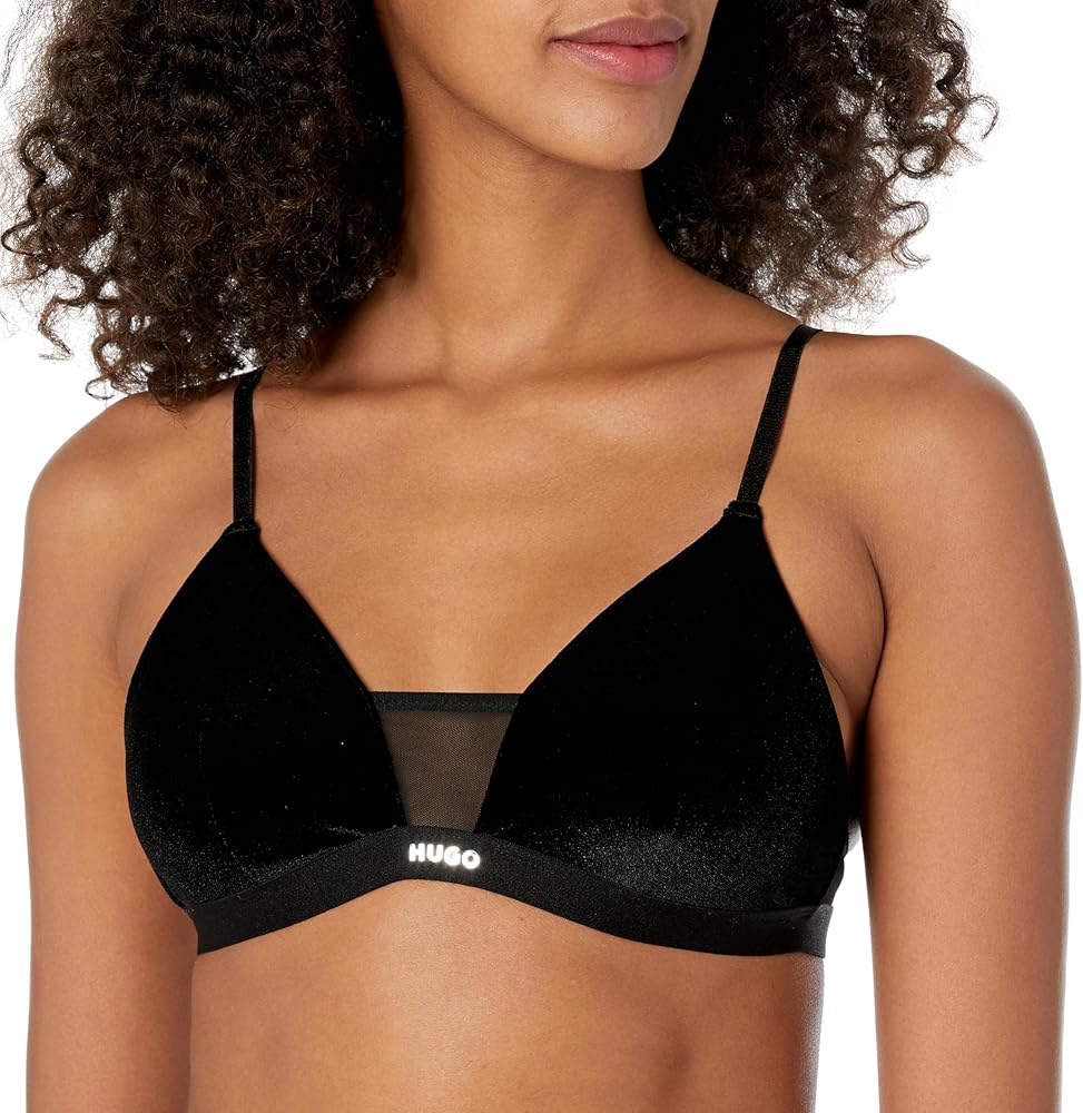 HUGO Women's Velvet Padded Triangle Bra