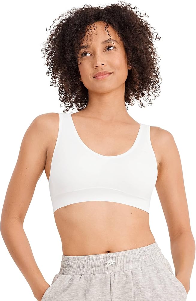 Jockey Women's Bra Cotton Blend Seamfree Light Support Bralette, Diamond White, 2XL