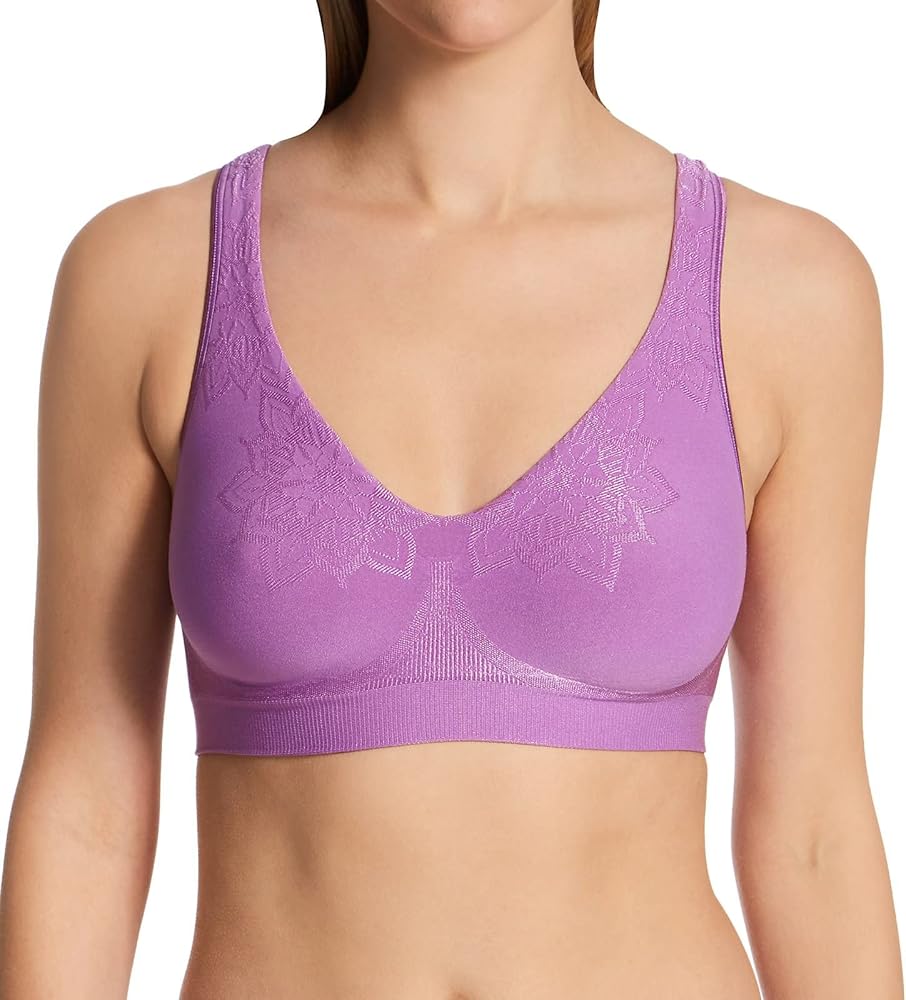 Bali Comfort Revolution Smart Sizes Wire-Free Bra L, Lavender Aztec