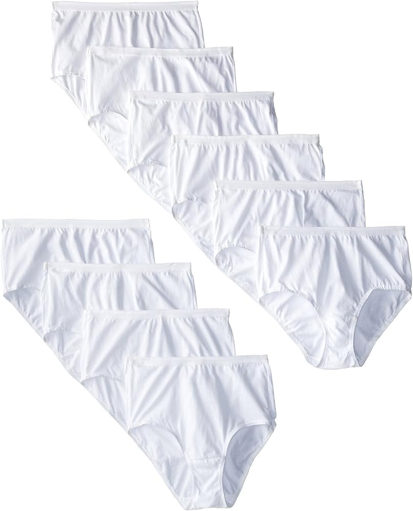 Fruit of the Loom womens Tag Free Cotton Panties Briefs, Brief - 9 Pack White, 7 US