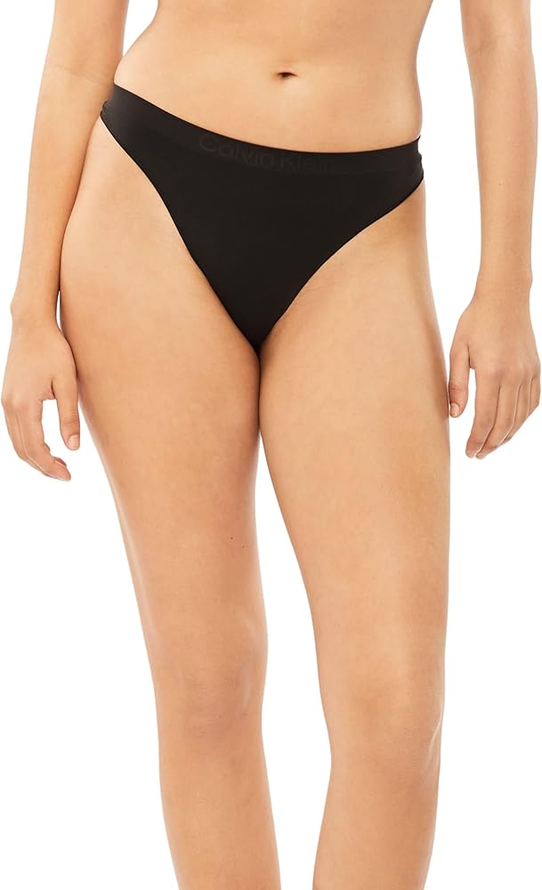 Calvin Klein Women's Bonded Flex Thong, QD3958, Black, M