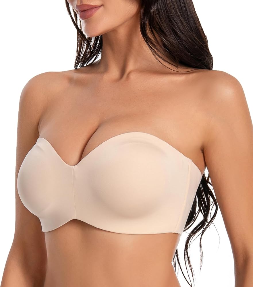 Strapless Bra Bandeau Seamless Underwire Non-Padded Bras for Women