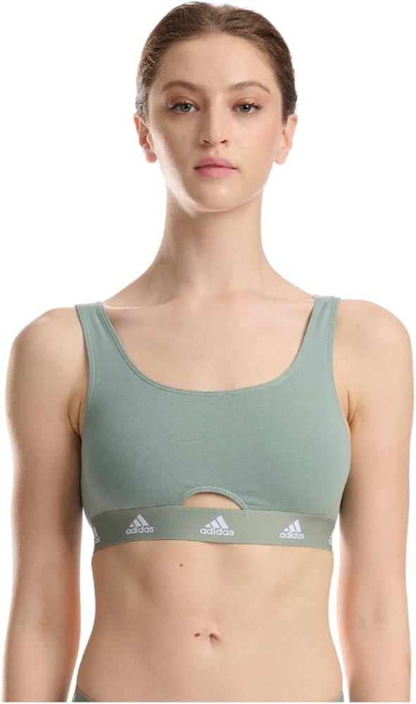 Adidas Women's Cotton Logo Scoop Bralette