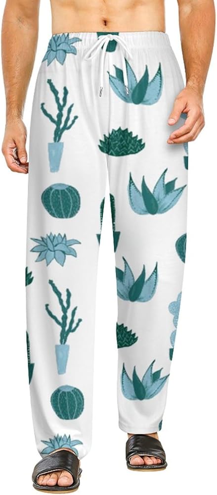 Cactus Garden Lounge Pajama Pants Comfy Sleepwear Bottoms Print Sleep Pants for Men Women