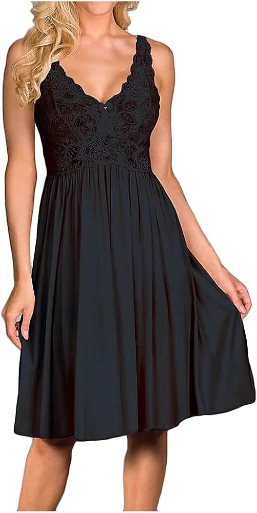 Shadowline Women's Silhouette Lace Bodice Sleeveless Waltz Gown