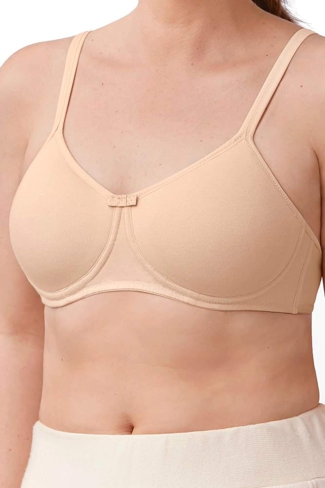 Amoena Womens Lara Organic Cotton Padded Wire-Free Pocketed Mastectomy Bra