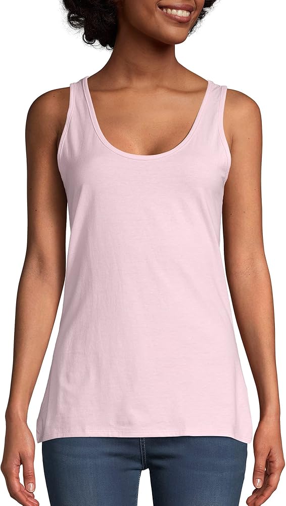 Hanes Womens Scoopneck Cotton Jersey Tank, Classic Cotton Tank Top, Lightweight Cotton Tank For Women