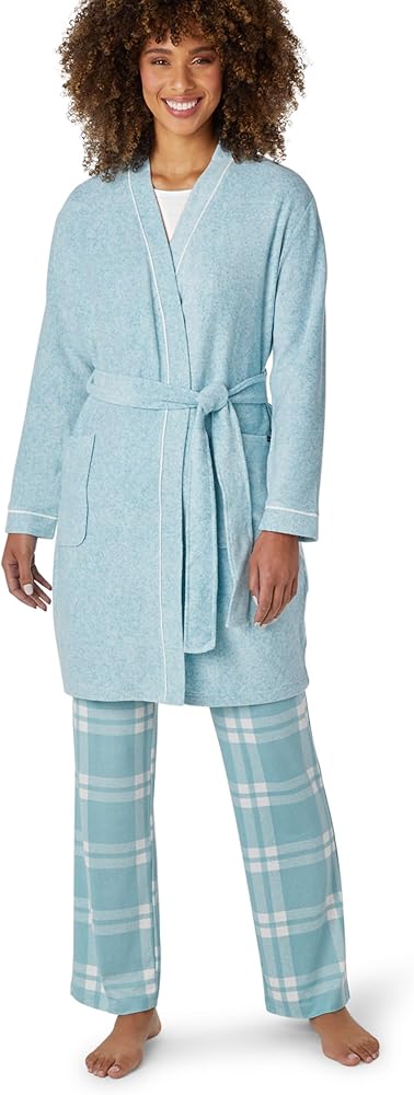 Eddie Bauer Women’s Pajama Set – 3 Piece Sleepwear Set - Bathrobe, T-Shirt, and Lounge Pants Set for Women (S-XXL)