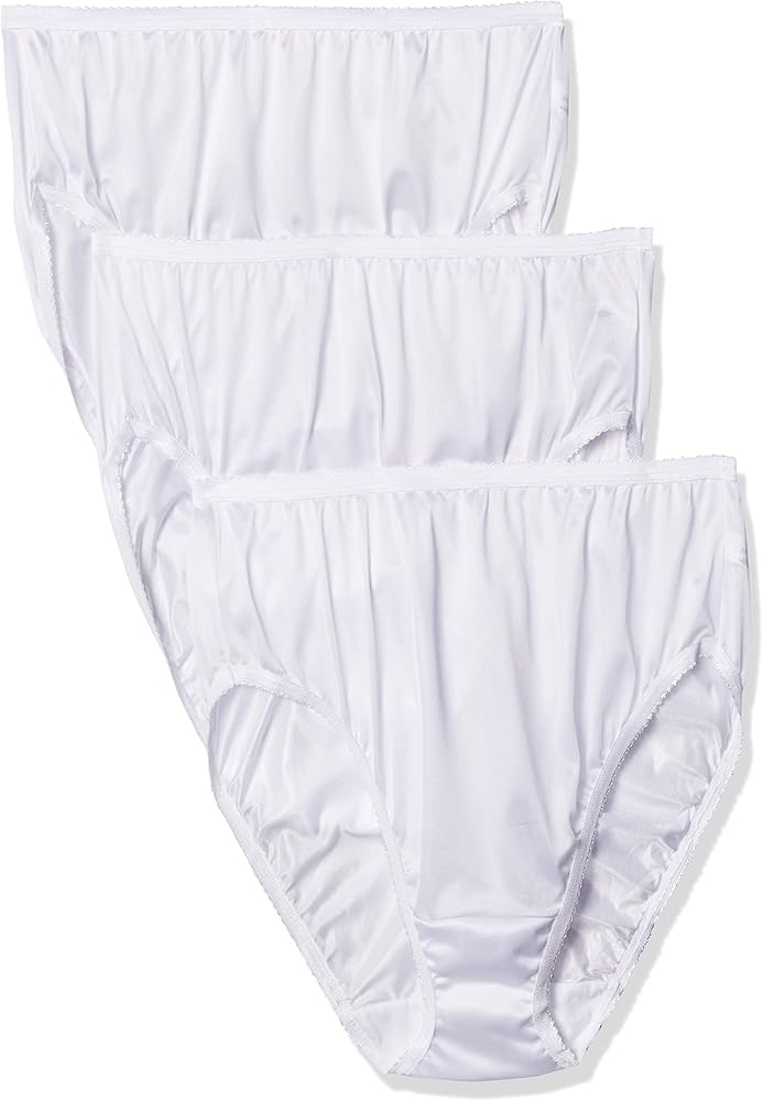 Shadowline Women's Hipster Underwear Nylon Silky Panties 3 Pack 11042