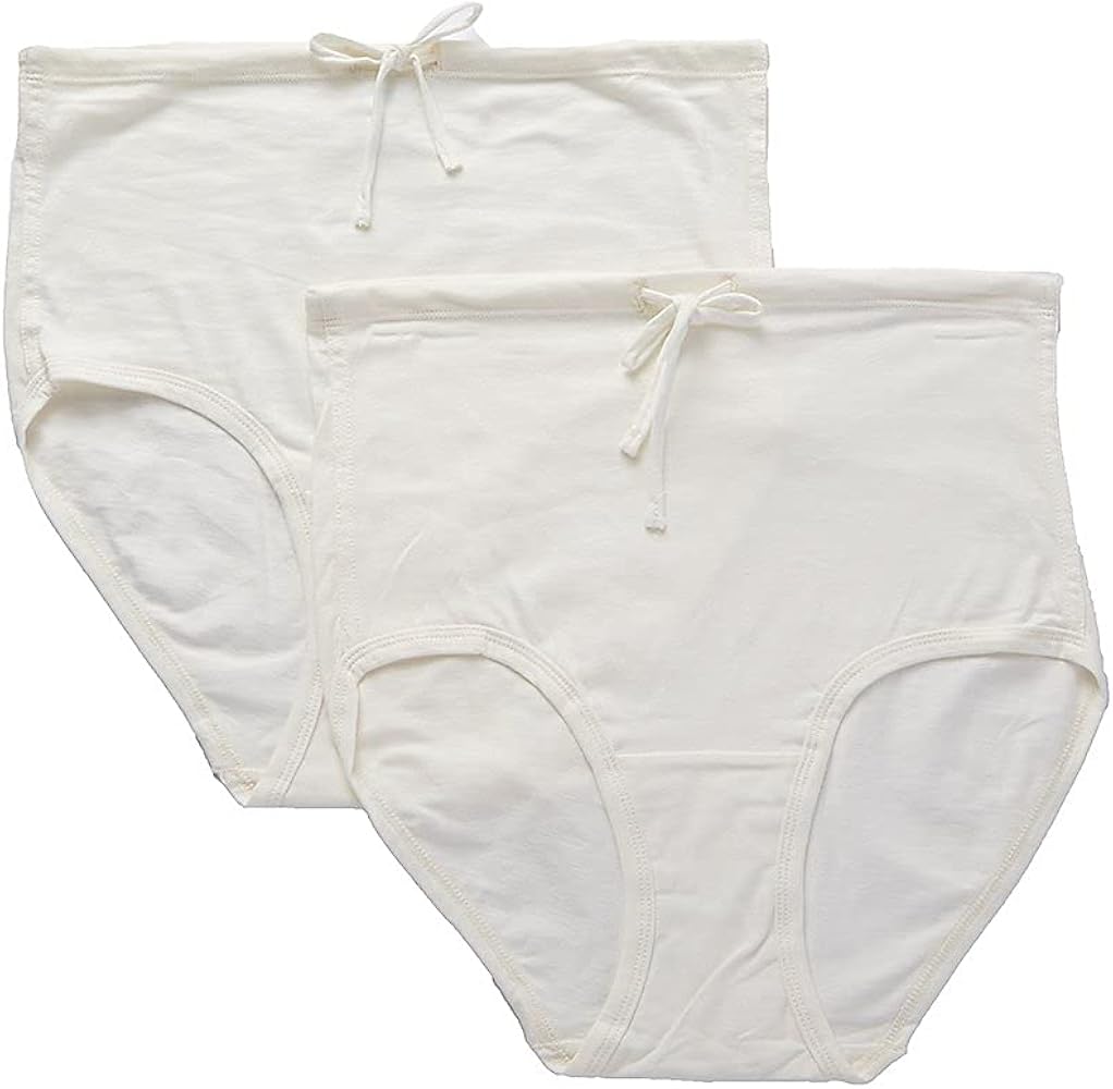 Cottonique Latex-Free Drawstring Brief Women with Skin Allergies and Sensitive Skin (2/pack)