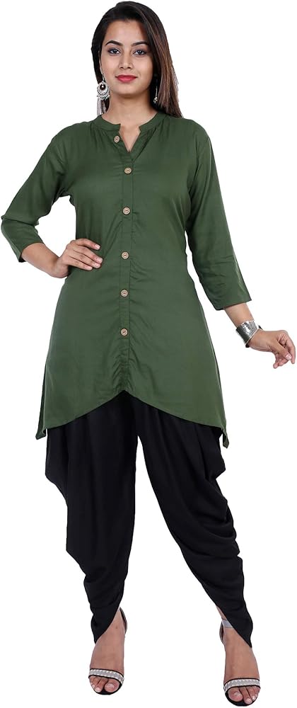 Women's Stylish New Dhoti Kurta Set Cotton Rayon Kurta and Dhoti_331