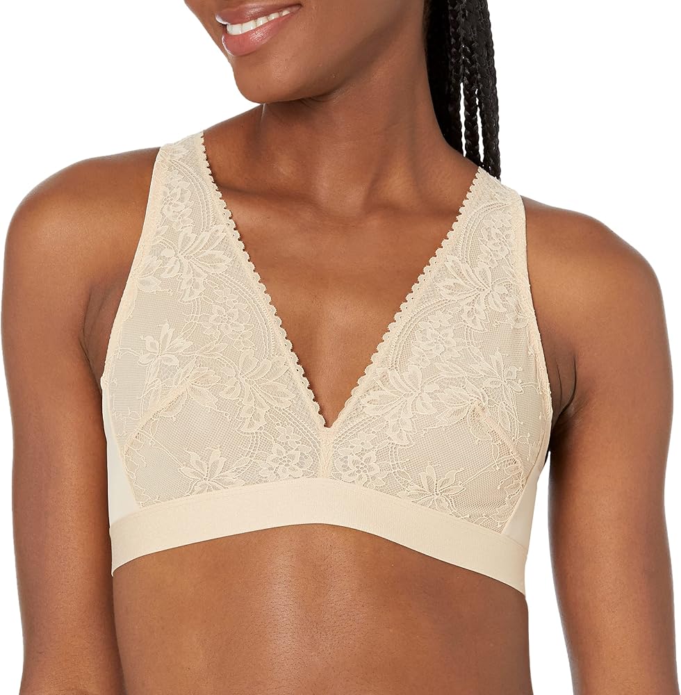 Bali Women's Comfort Revolution Plunge Lace Wirefree Bralette Df6593