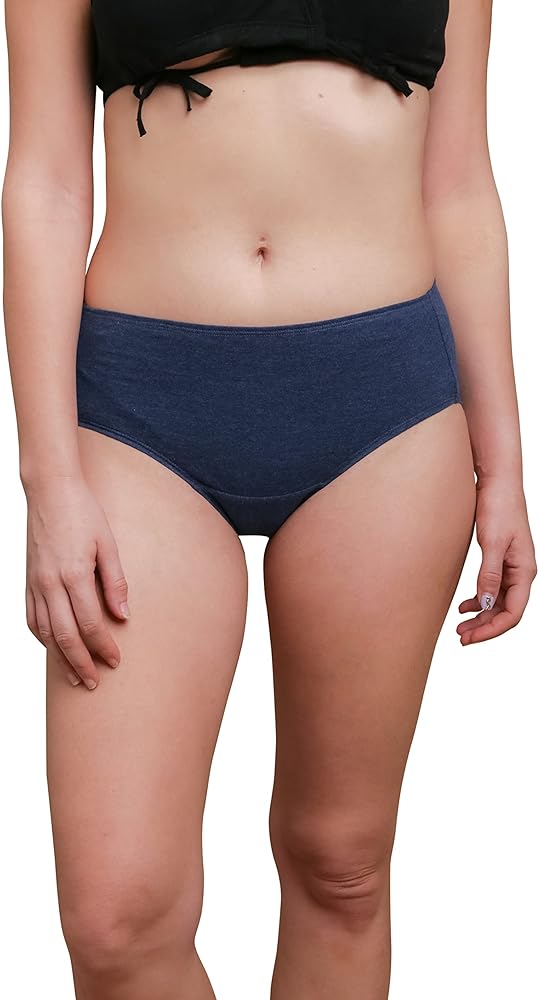 Cottonique Women's Latex-Free Waist Brief made from 100% Organic Cotton (2/pack | Melange Brown)