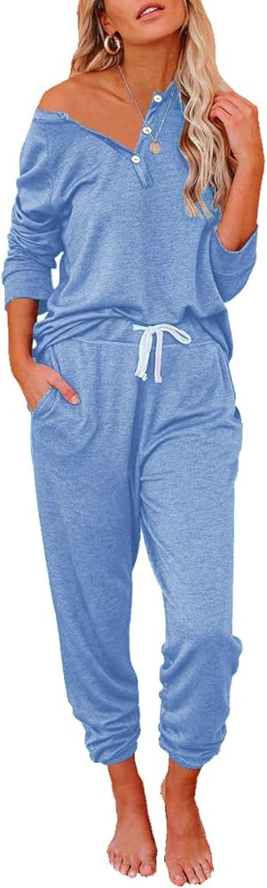 AUTOMET Womens 2 Piece Outfits Pajamas Sets Summer Lounge Sets Loungewear Sweatsuits with Sweatpants