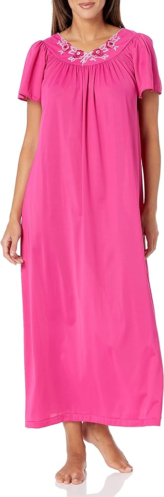 Shadowline Women's Petals 53 Inch Short Flutter Sleeve Long Gown