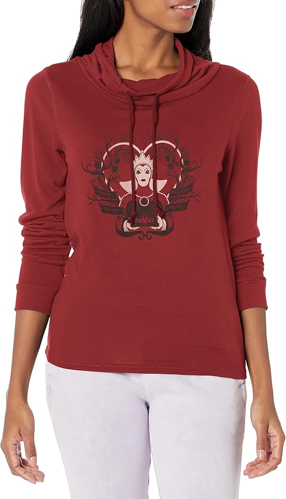 Disney Villains Your Heart Belongs to Me Women's Cowl Neck Long Sleeve Knit Top