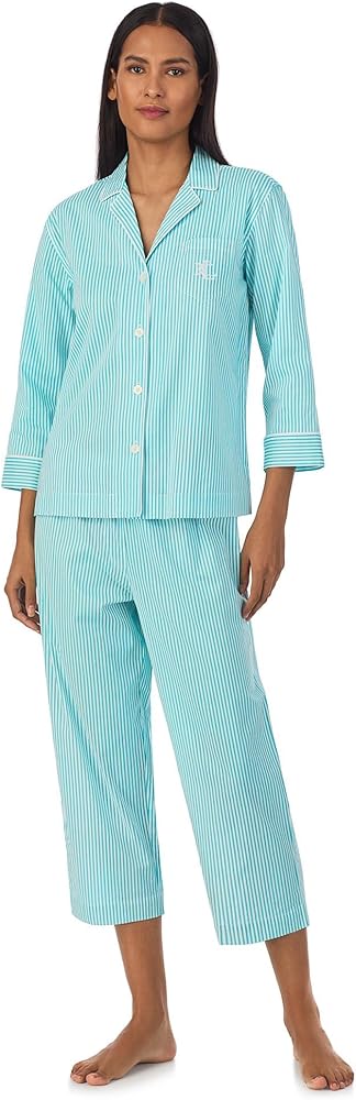 Lauren Ralph Lauren Women's Capri 3/4 Sleeve Pj Set