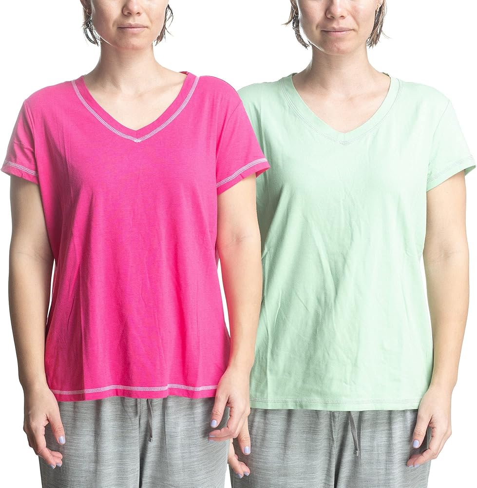 Hanes Women's Comfort Sleep Solid Lounging T-Shirt Set (2 Pack)