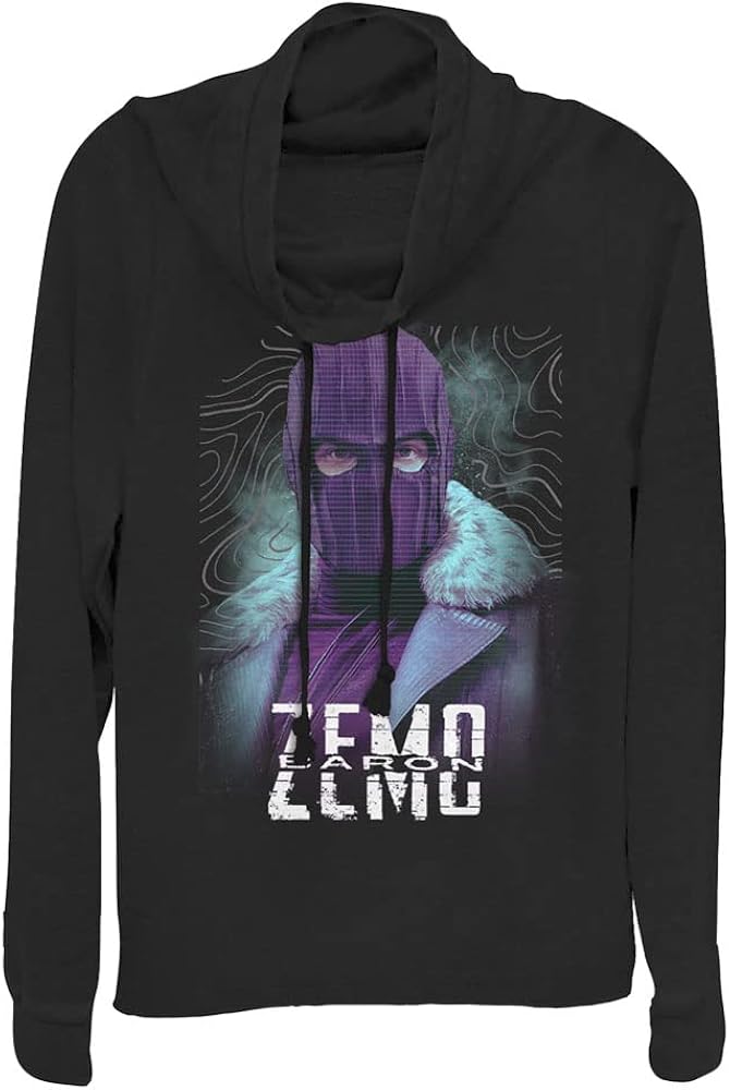 Marvel Falcon and The Winter Soldier Zemo Purple Women's Cowl Neck Long Sleeve Knit Top