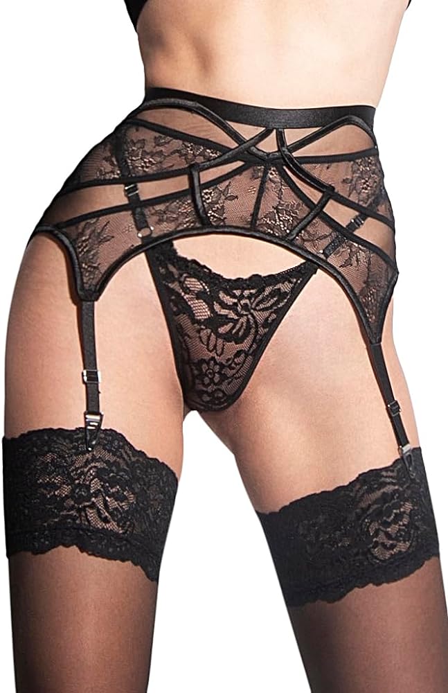 sofsy Lace Garter Belt for Women Thigh High Stockings | Vintage Garter Belts for Thigh Highs (Stockings Not Included!)