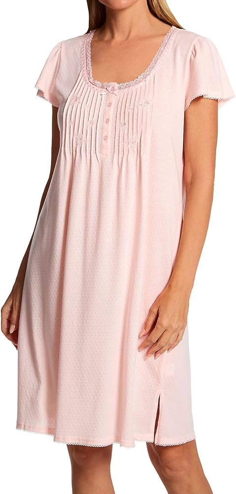 Miss Elaine Women's 204423 Silkyknit Short Sleeve Short Gown