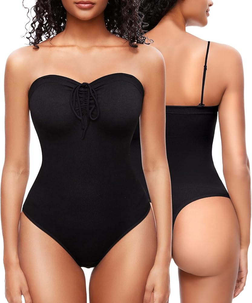 Strapless Shapewear for Women, Tummy Control Triangle Bodysuit, Seamless Sculpting Body Shaper Tank Top