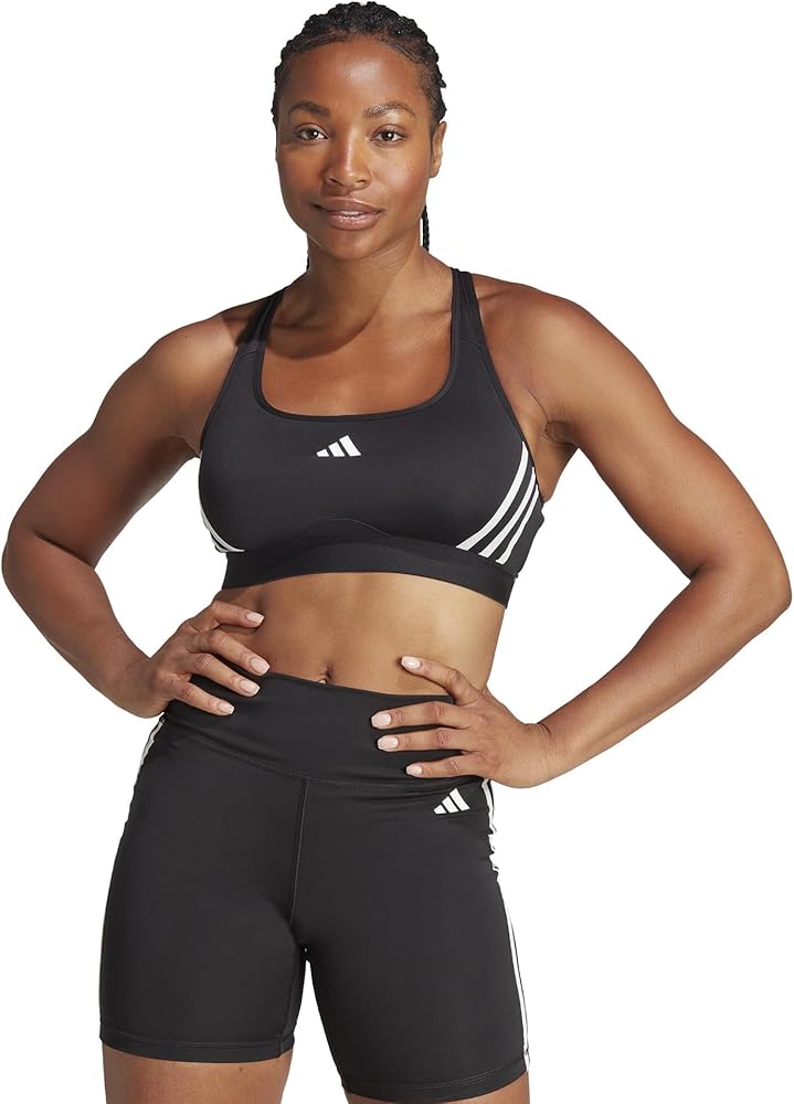 adidas Women's Powerimpact Train Medium-Support 3-Stripes Bra