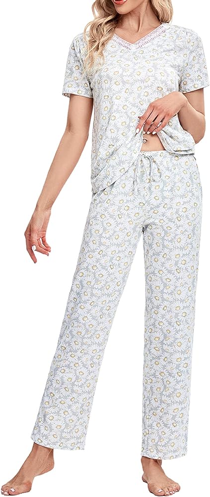 IZZY + TOBY Cotton Pajama Sets, Soft Sleepwear Pjs Set for Women