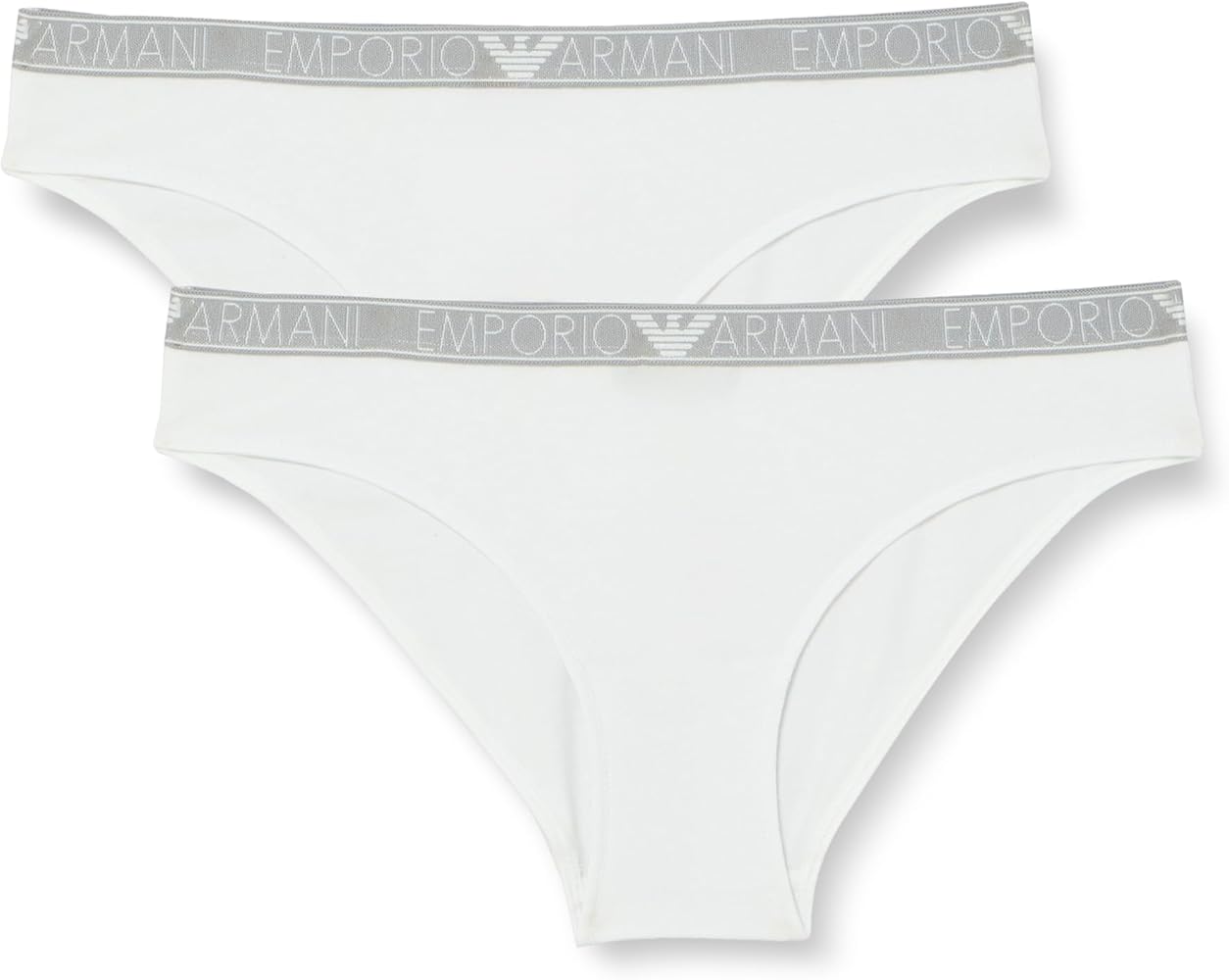 Emporio Armani Women's Stretch Cotton Studs Logoband 2-Pack Brief