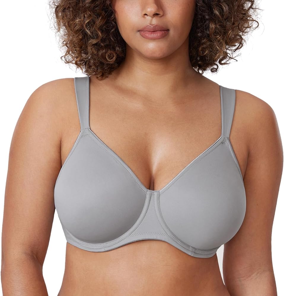 DELIMIRA Women's Full Coverage Minimizer Underwire Plus Size Non Padded Support Bra