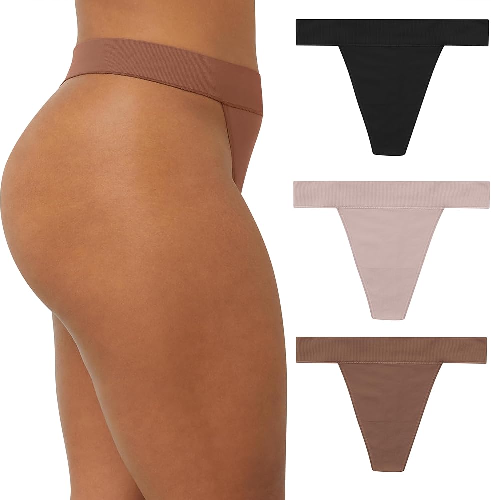 Maidenform womens M Seamless Thong Underwear, Thong Panties, No-show Underwear, 3 pack