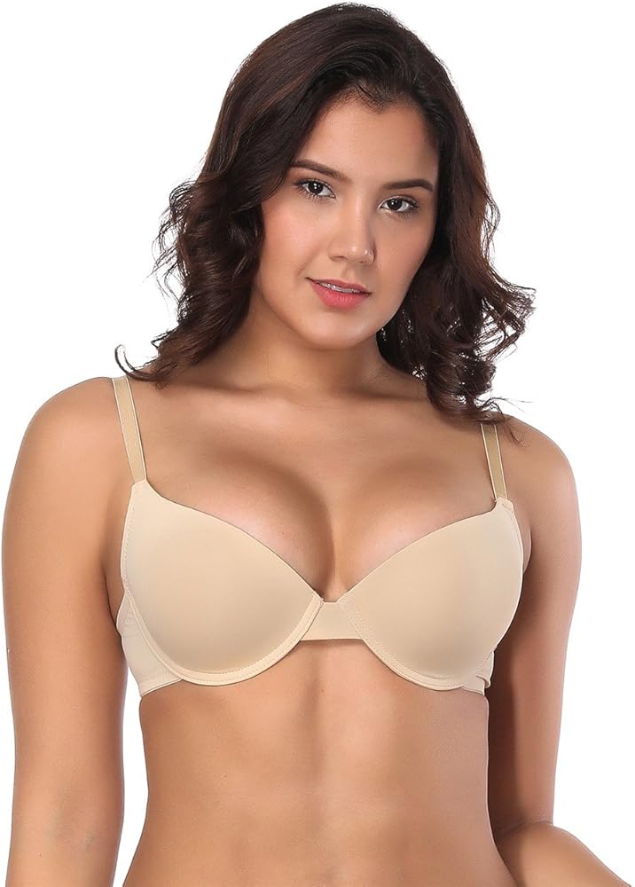 ohyeah Womens Push Up Bra Padded Underwired Plunge Plus Size Everyday Bra Lingerie 34B-44DDD