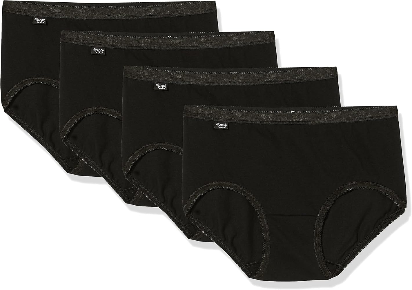 Sloggi Womens Basic Midi Brief 4 Pack Black