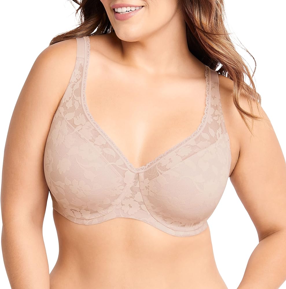 Bali Women's Passion for Comfort Lace Underwire Bra, Multiway Convertible Bra, Soft Lace Bra