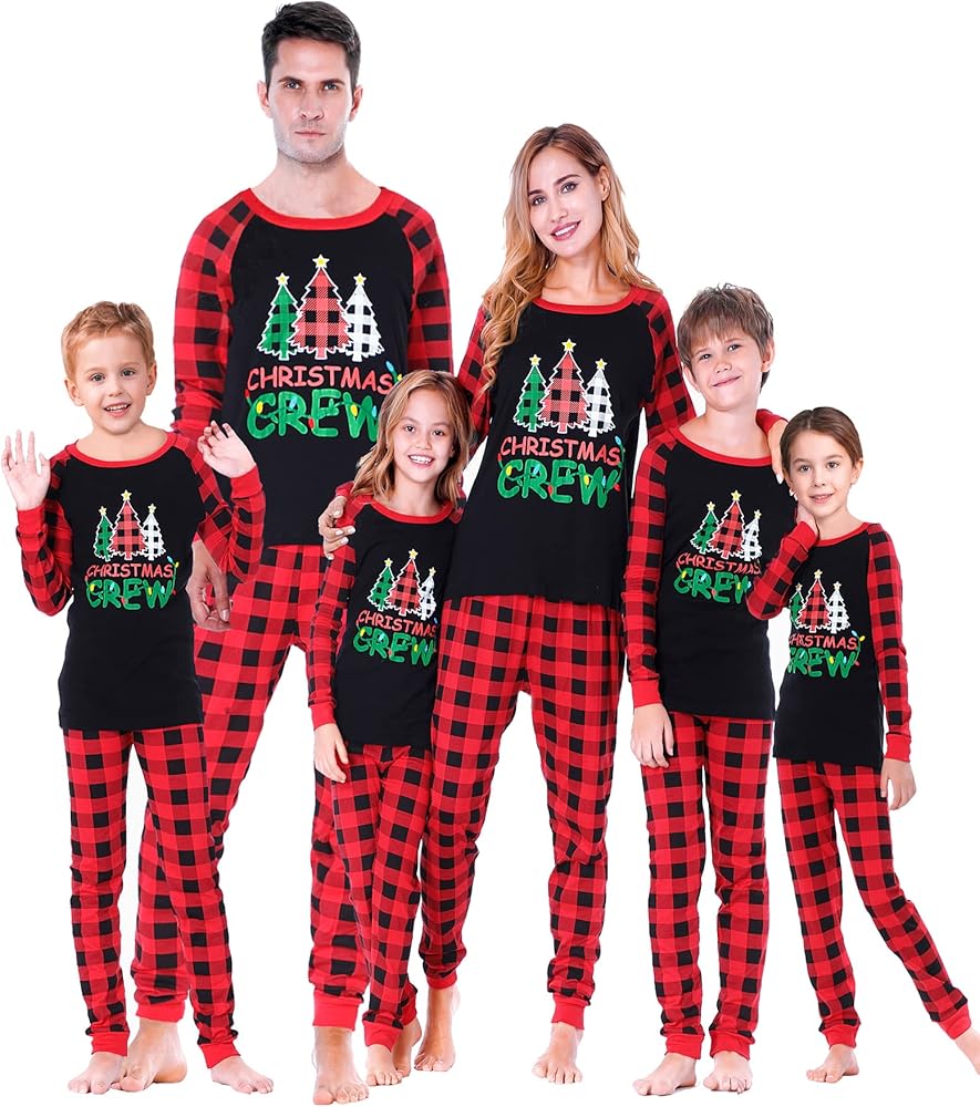 Joyond Christmas Pajamas Family Matching Sets for Unisex Women Men Kids Xmas Long Sleeves Sleepwear Pjs