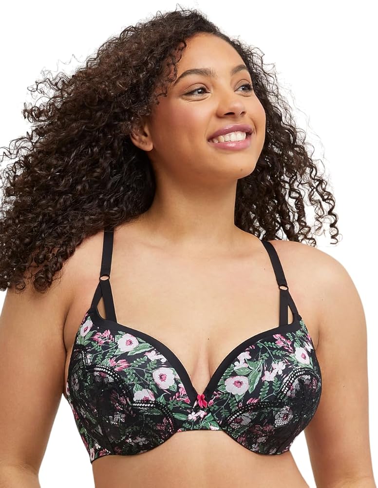 Maidenform Womens Push Up and in Underwire Bra, 36D, Black Night Bloom