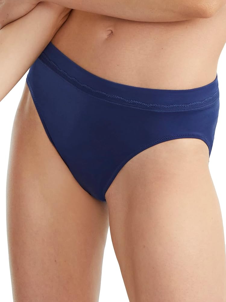 Bali Women's One Smooth U Modern Microfiber High Leg Panty, DFMMHL, In the Navy, 8