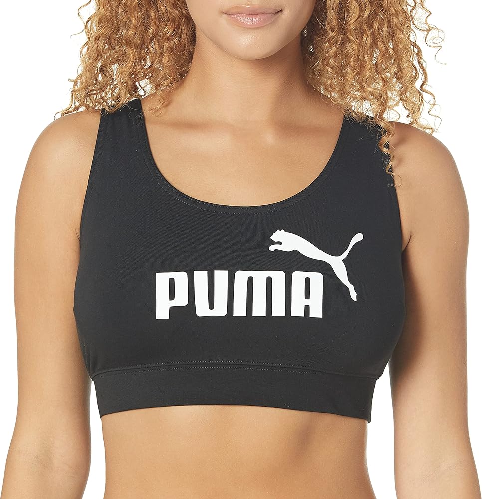 PUMA Women's Essentials Bra Top, Black, X-Small